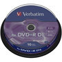 VERBATIM DVD+R DL DOBLE CAPA 8.5GB SPINDLE 10-PACK 43666